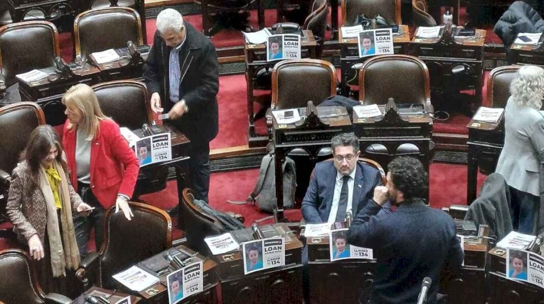 buscamos-a-loan:-los-carteles-que-aparecieron-durante-la-sesion-por-la-ley-bases-en-diputados