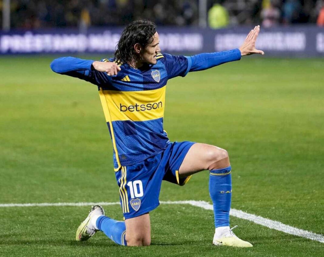 liga-profesional:-boca-le-gana-1-a-0-a-banfield-con-un-verdadero-golazo-de-cavani